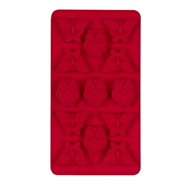 Форма силиконовая для конфет 21.5х11.7х1.7 см, №02 совы и Бабочки -13 ячеек (21.5х11.7х1.7 см), S-Chief SPC-0130