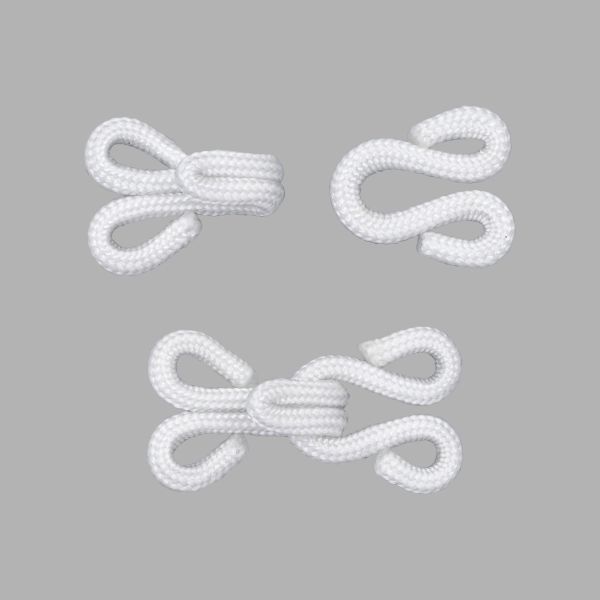 Крючки пришивные в оплетке 10х25 мм, цв.белый, 100 шт