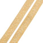 Лента (тесьма) жаккардовая 32.0 мм / 25±1 метров, с метанитом рис. 9819, желтый/золото, С3104Г17