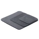 Набор заплаток пришивных из замши, ромб 4х5,6см, 6х8,4см, 8х11,2см, с перфорацией, 3 шт (26 серый), 59405