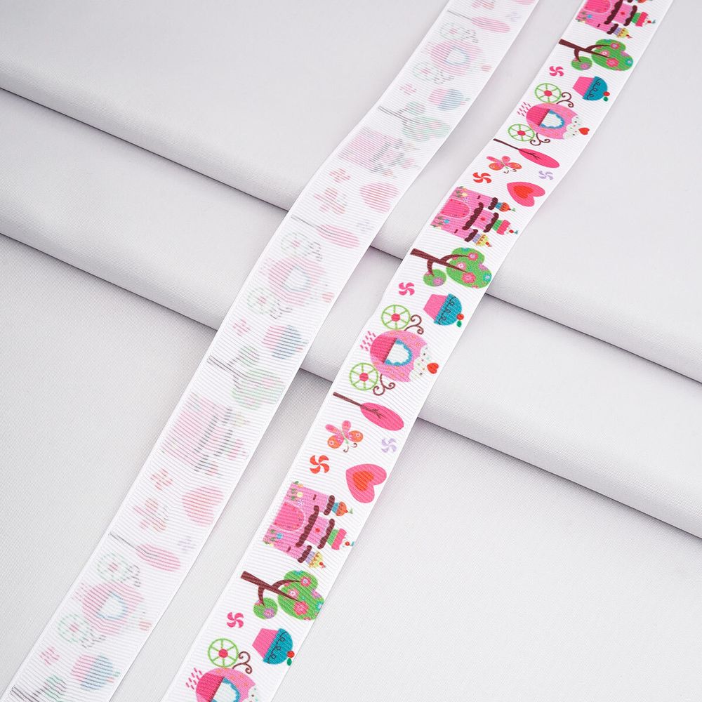 Лента репсовая (в рубчик) с рисунком 25.0 мм / 22.5 метров ±5 см, R1-1 (печать полноцв. сублимационная), 26721