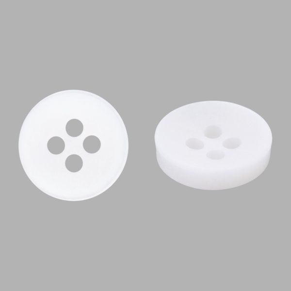 Пуговица 4 прокола 18L=11 мм, пластик, 01 белый, CN2856, 72 шт