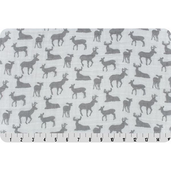 Ткань для пэчворка Peppy Embrace (марлевка), отрез 100х125 см, 120 г/м², deer to me steel, Shannon Fabrics