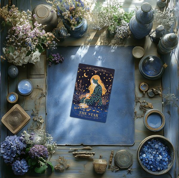 Алмазная (кристальная) мозаика Фрея ALVM-115, магнит Таро. Звезда, 10х15 см