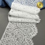 Кружево эластичное (стрейч) 110 мм, 40992PP цв.белый уп.25м, Kruzhevo