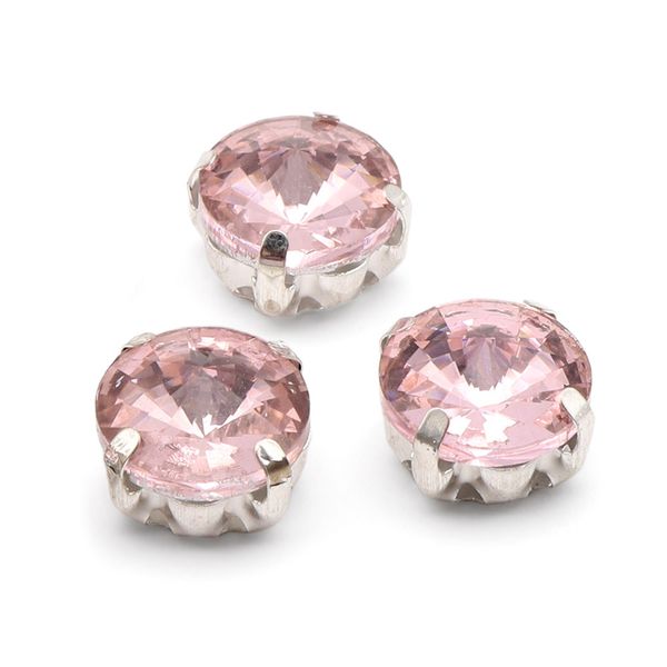 Хрустальные стразы в цапах круглой формы, розовый 10 мм, 5 шт. Astra&Craft, РЦ010НН10