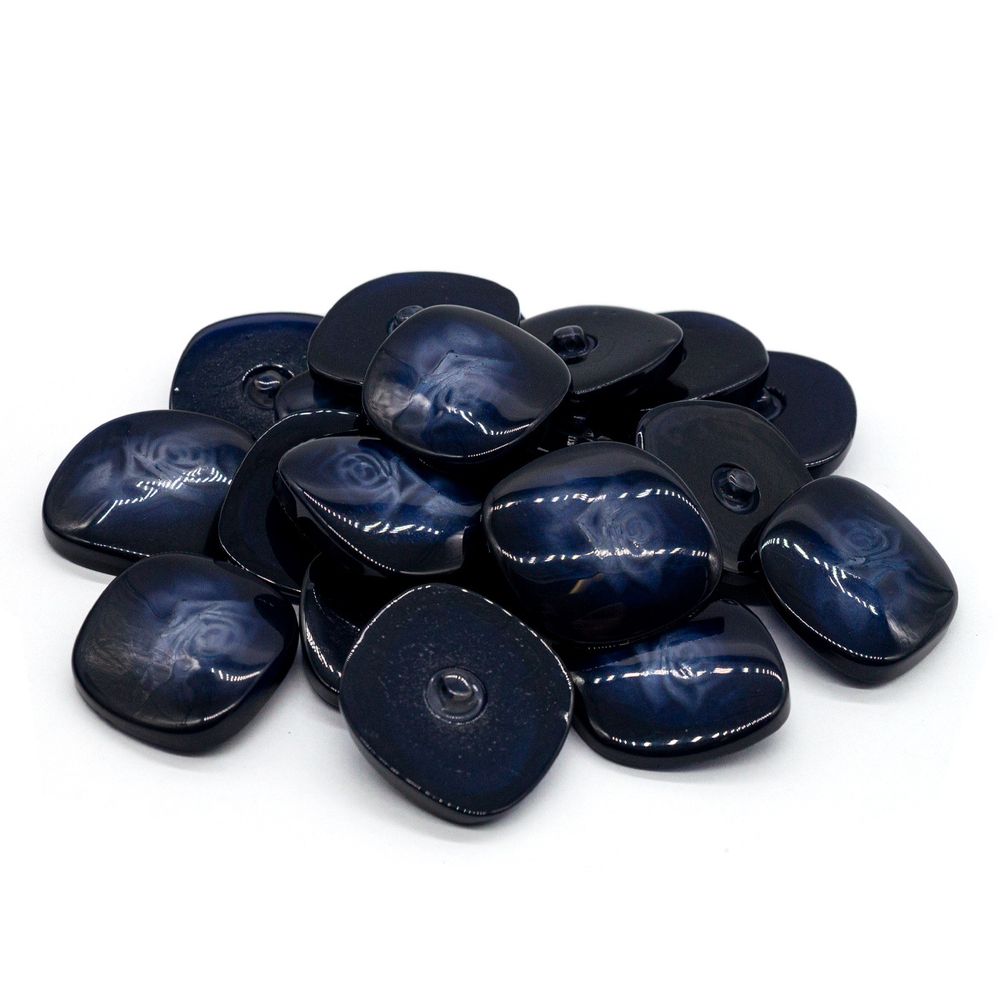 Пуговицы на ножке 3.01-428-46, серебро/т.синий, 20 шт