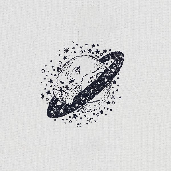 Набор для вышивания нитками Panna Живая картина JK-2324, Котик на Сатурне, 7х7 см