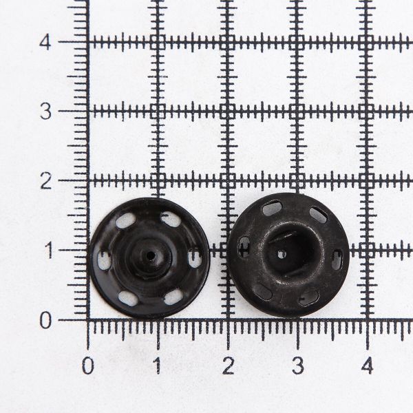 Кнопка пришивная металл ⌀18.0 мм, сталь, черные, 2 шт, Pony