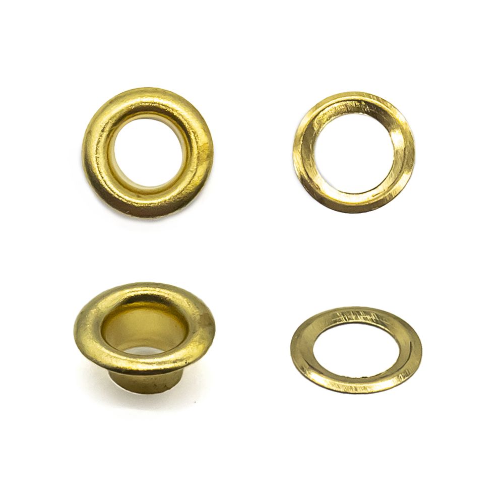 Люверсы металл ⌀_4.0 мм (внутр.) с инструментом для установки, золото, 200 комплектов, Hobby&Pro, 530412