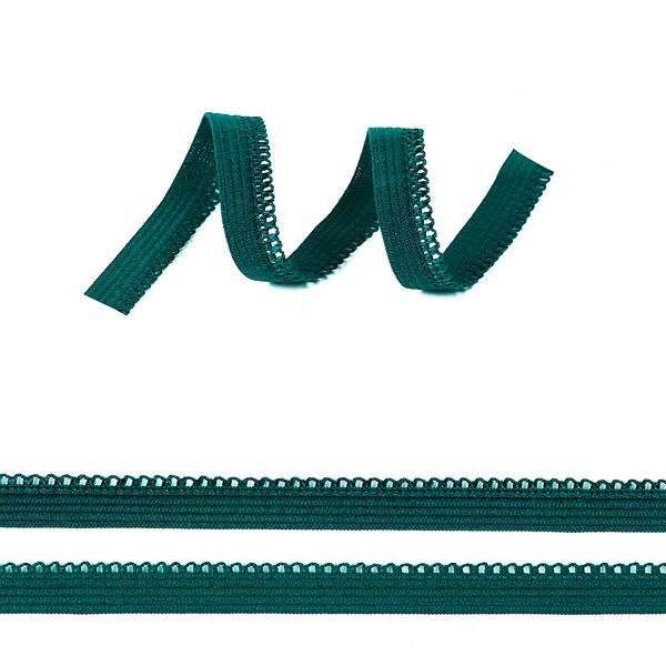 Резинка бельевая (ажурная) 10.0 мм / 100 метров, RB03222 F222 изумрудно-синий