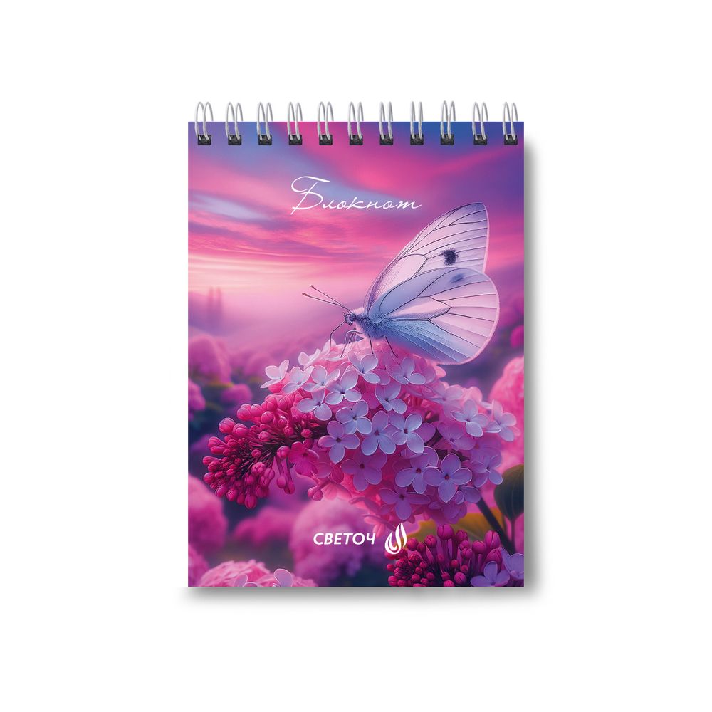 Блокнот на гребне A6 40 л., 6 шт, клетка, Розовая жизнь 01225, Светоч Б121