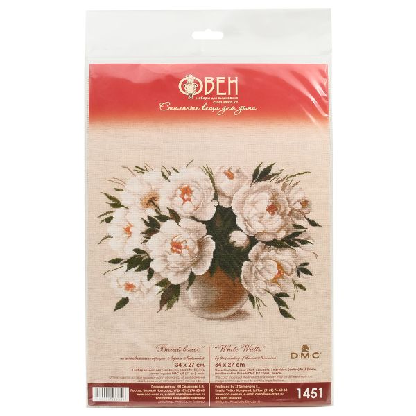 Набор для вышивания нитками Овен 1451, Белый вальс, 27х34 см