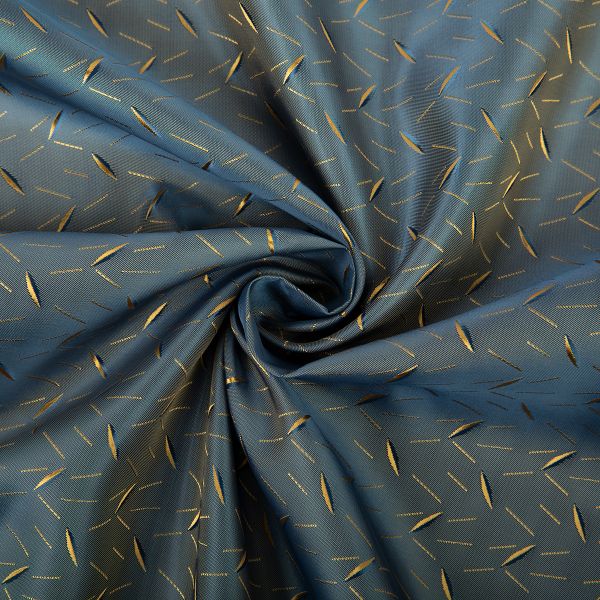 Ткань подкладочная (таффета) с рисунком 96 г/м², 100х145 см, 048 сине-золотой, Gamma JTR