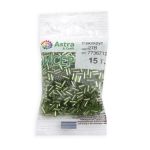 Стеклярус Astra&Craft 5 мм, 150 г (10х15 г), цв. 27B зеленый/прозр.серебрист.центр(круг.отв.)
