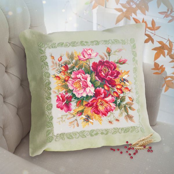 Набор для вышивания нитками Чудесная игла, Магия цветов. Шиповник, 30х30 см