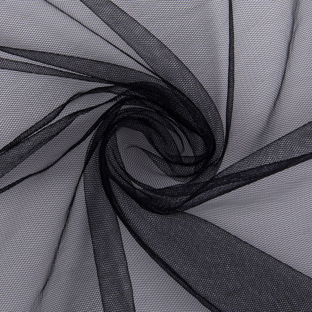 Фатин мягкий (Еврофатин) 20±1 г/м², 160 см,±2 см, 100% нейлон, 02 черный, Gamma FTS