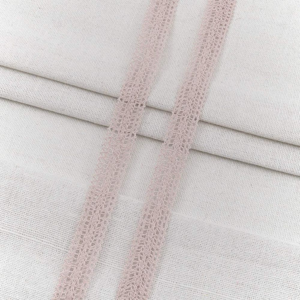 Тесьма отделочная 15 мм / 20 метров, 1621 хлопок, вязаная, цв. п. розовый, 29397