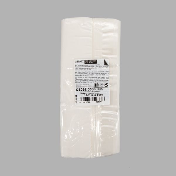 Полимерная глина Cernit Translucent прозрачная 500гр, белый