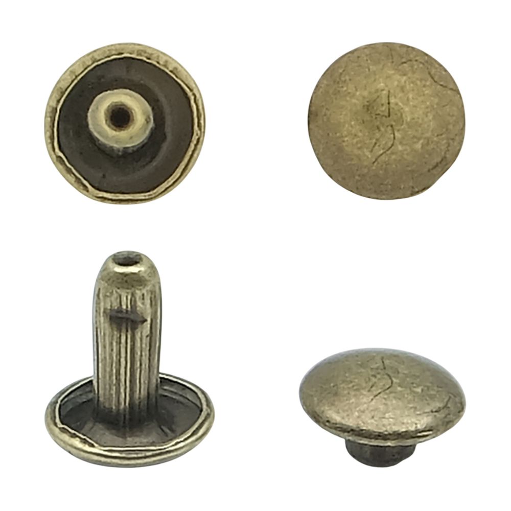 Хольнитены двухсторонние ⌀7 мм, h=6-7 мм, сталь, New Star №33, антик, уп≈2000 шт