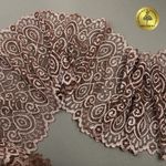 Кружево бельевое эластичное 180 мм / 3 м, L1351 цв.т.бежевый+св.бежевый, Kruzhevo