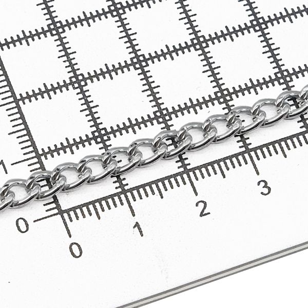 Цепь алюминиевая 6,5х4,4х10м (серебро), К1804