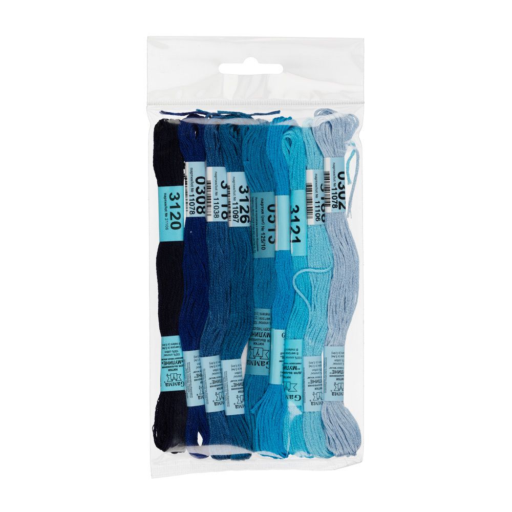 Набор мулине Gamma, 10, 9х8 м, Синий