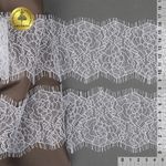 Кружево шантильи (реснички) 80 мм, цв.1 белый, 3 метра, Kruzhevo