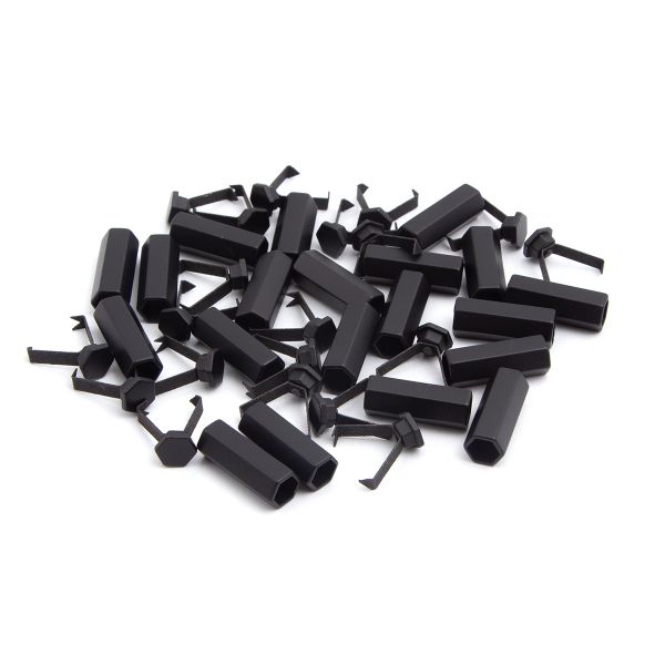 Наконечник для шнура металл шестигранный 20х7 мм, металл, черный, 6660-0100, 20 шт