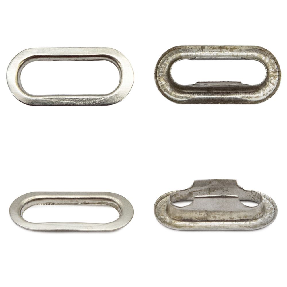 Люверсы металл овальные 15х6 (внутр.), 21х11 (внешн.), металл (≈100 шт) New Star, никель