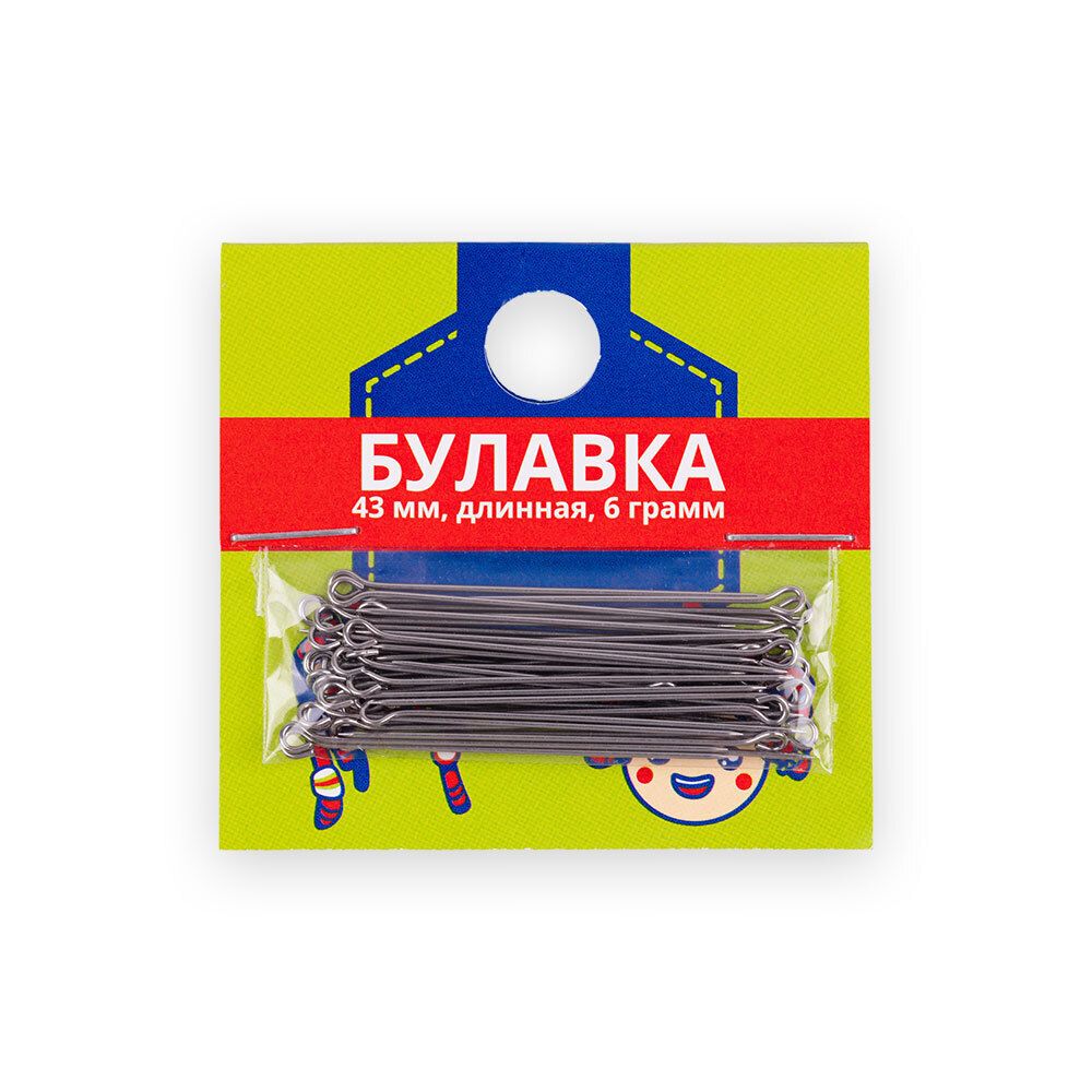 Булавки портновские 43 мм, 6г сталь, никель, Gamma