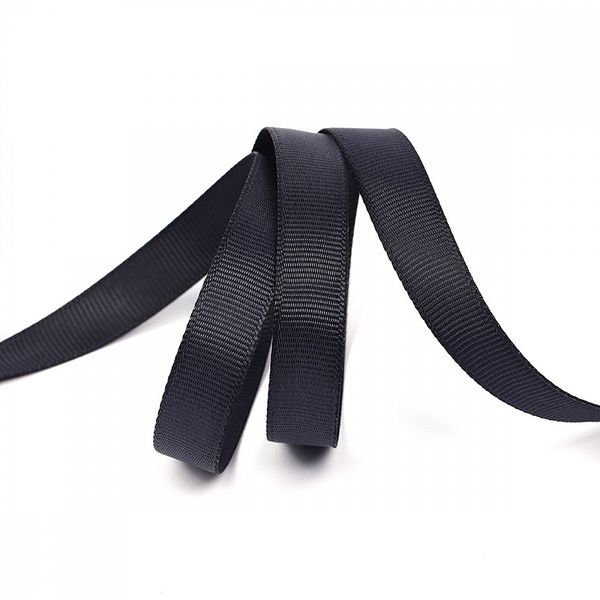 Лента репсовая (в рубчик) 12.0 мм, 372 черно-синий уп.27,4м