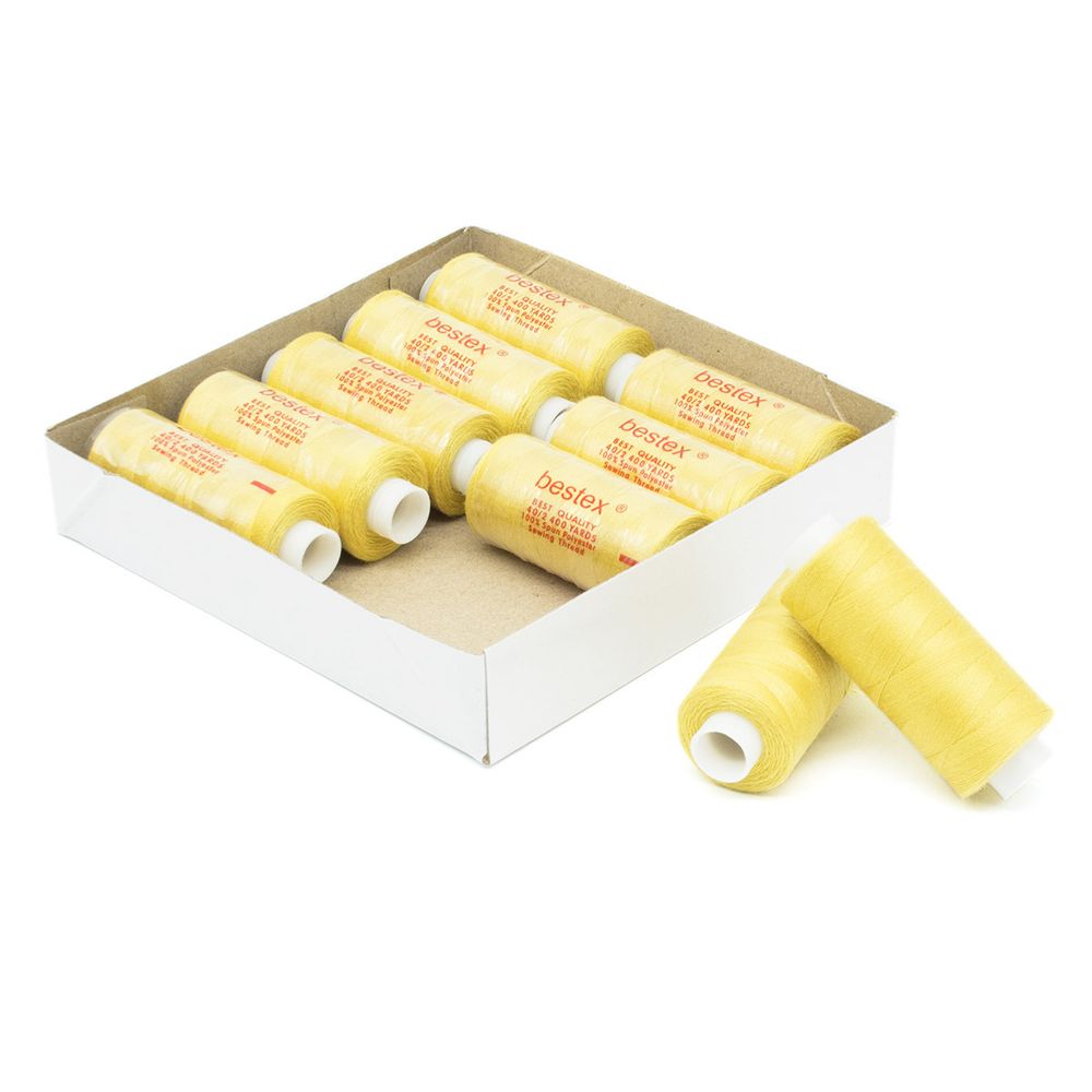 Нитки швейные бытовые Bestex 40/2, 365 м (400 ярд) / 10 кат., 210 желто-бежевый