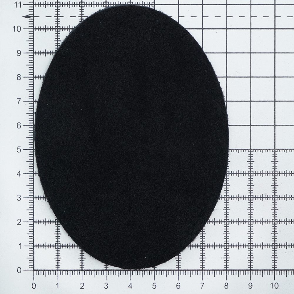 Заплатки пришивные из замши, овал 8х10,9см с перфорацией, 2 шт, 100% кожа, 20 черный, 59124