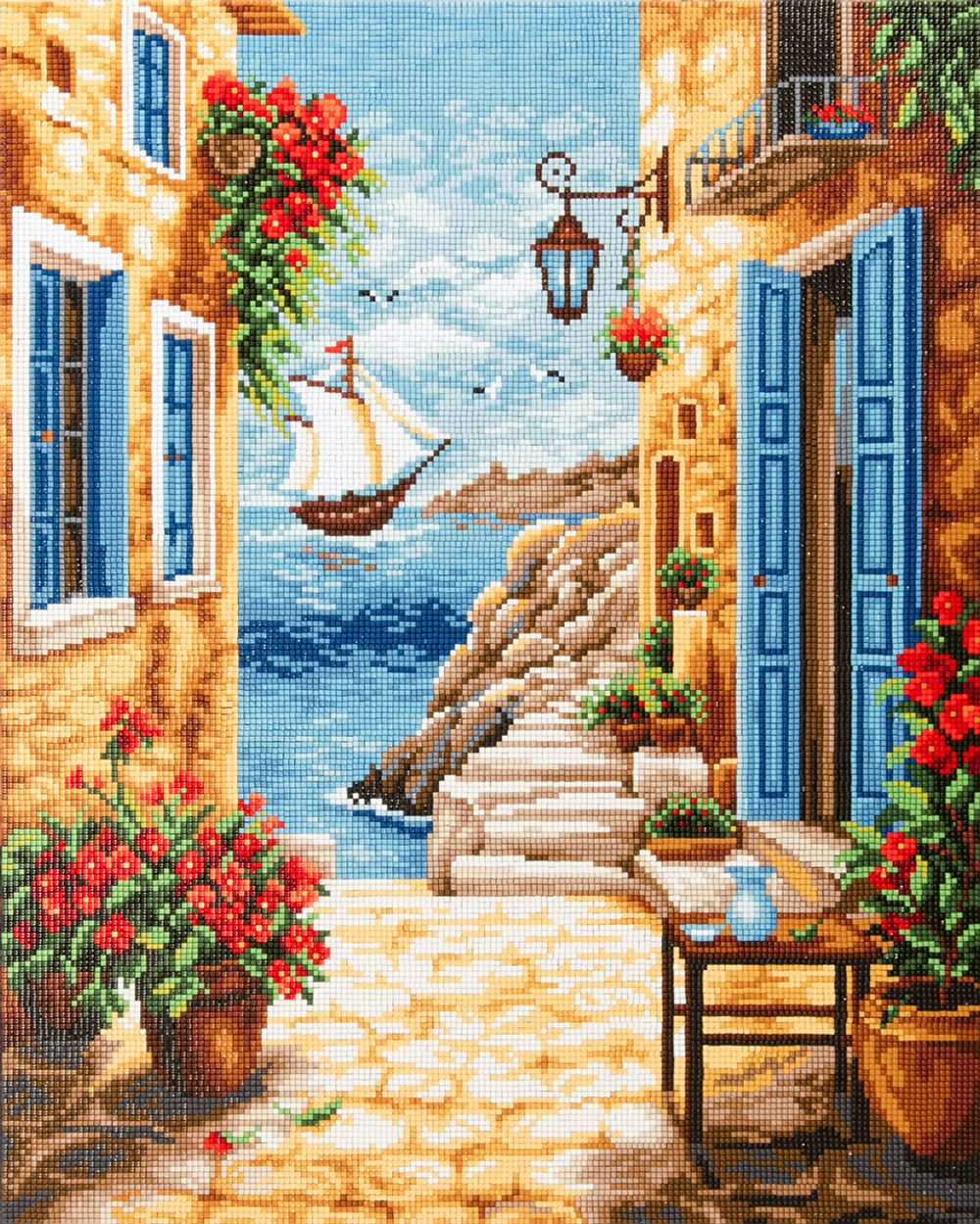 Кристальная (алмазная) мозаика Фрея ALPD-290, на подрамнике, Выход к морю, 40х50 см