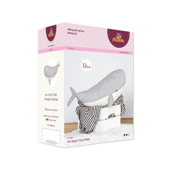 Набор для шитья игрушки Кит серый 53 см, Miadolla TT-0287