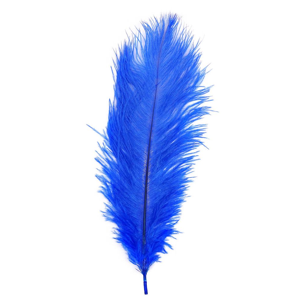 Перья страуса декоративные 20-25см, 10 шт в упак, синий