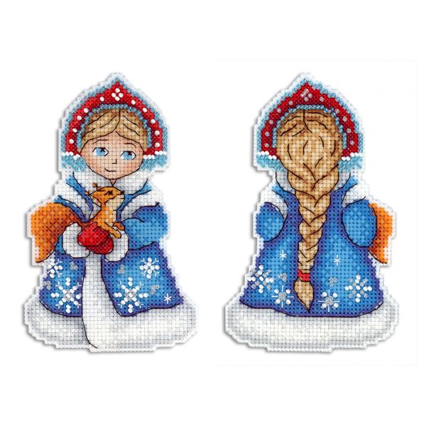 Набор для вышивания нитками МП Студия, Снегурочка 13х8см