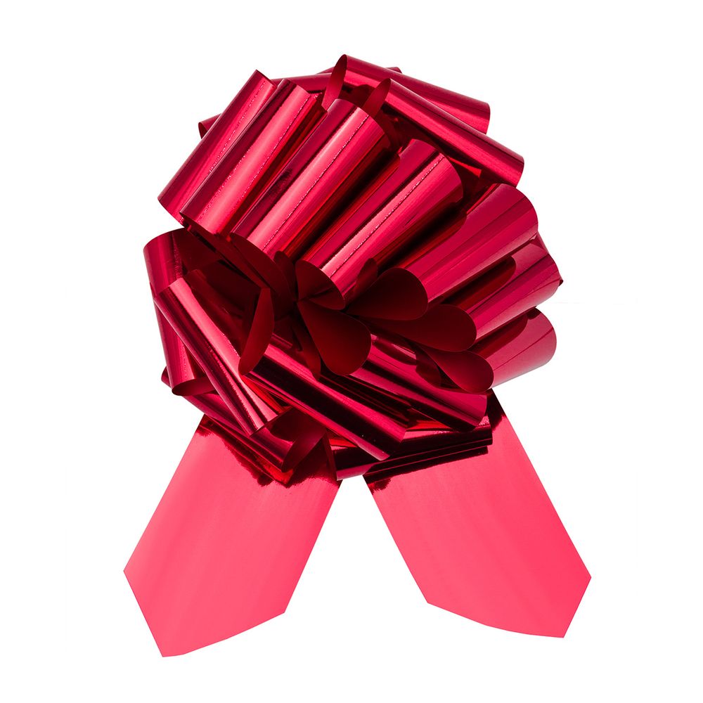 Бант-шар для упаковки подарка ⌀30 см, ширина ленты 10 см, 1 шт, 131 красный