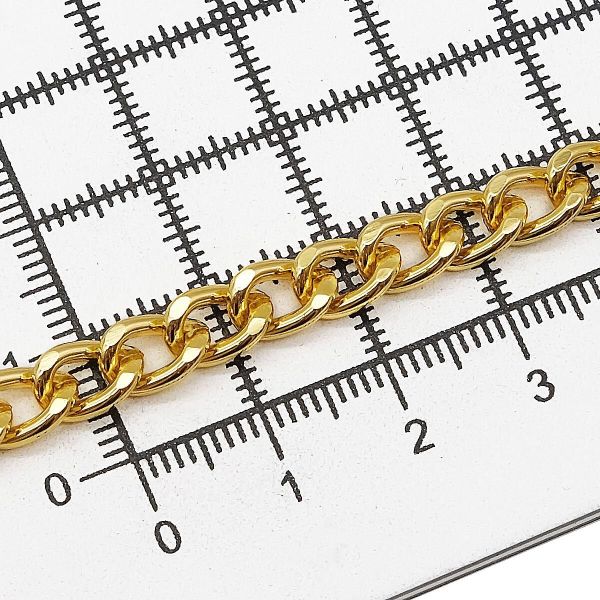 Цепь алюминиевая 8,2х6,0х10м (золото), К1604