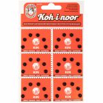Кнопка пришивная металл ⌀6.0 мм, 6х6 шт, черный, KOH-I-NOOR 10 (KIN1000 №2/0)