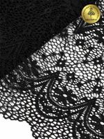 Кружево бельевое эластичное 220 мм / 3 м, цв.02 черный, Kruzhevo
