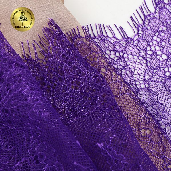 Кружево шантильи (реснички) 170 мм, A88 цв.A0507 сиреневый неон, 3 метра, Kruzhevo