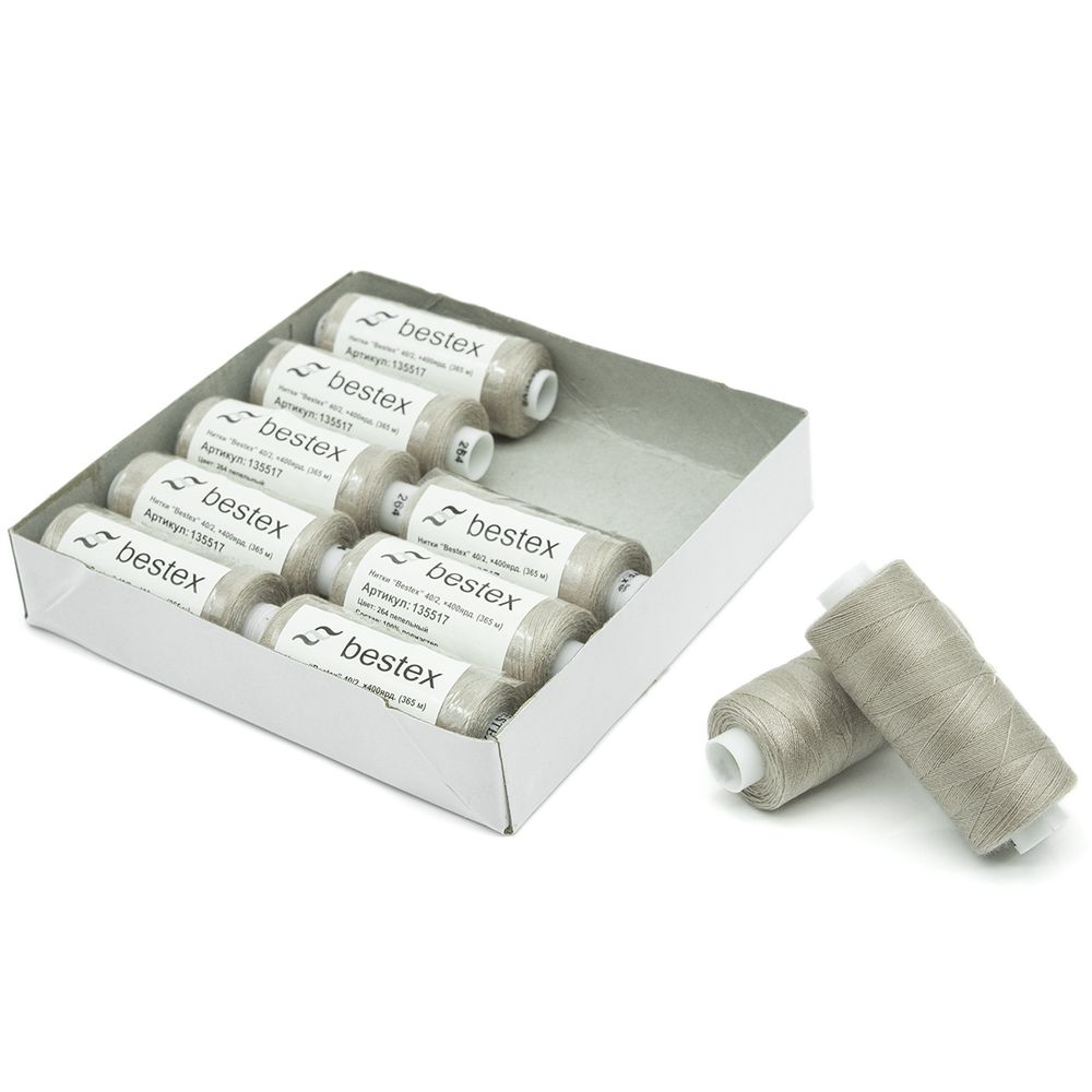 Нитки швейные бытовые Bestex 40/2, 365 м (400 ярд) / 10 кат., 264 пепельно-розовый
