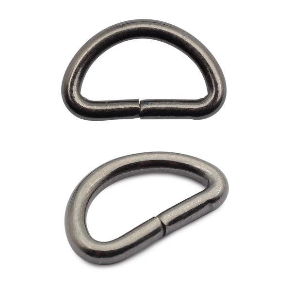Полукольцо сварное металл 15.0 мм (in), (внешн. 20х12 мм, ⌀2.5 мм), 100 шт, чер.никель ГР, 6063