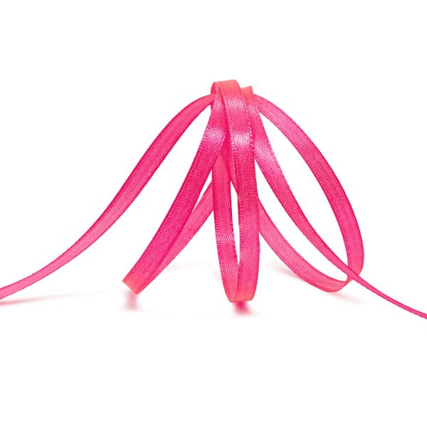 Лента атласная 1-сторонняя 6.0 мм / 22.86±1 метров, 013 яр.розовый, неон, Globus