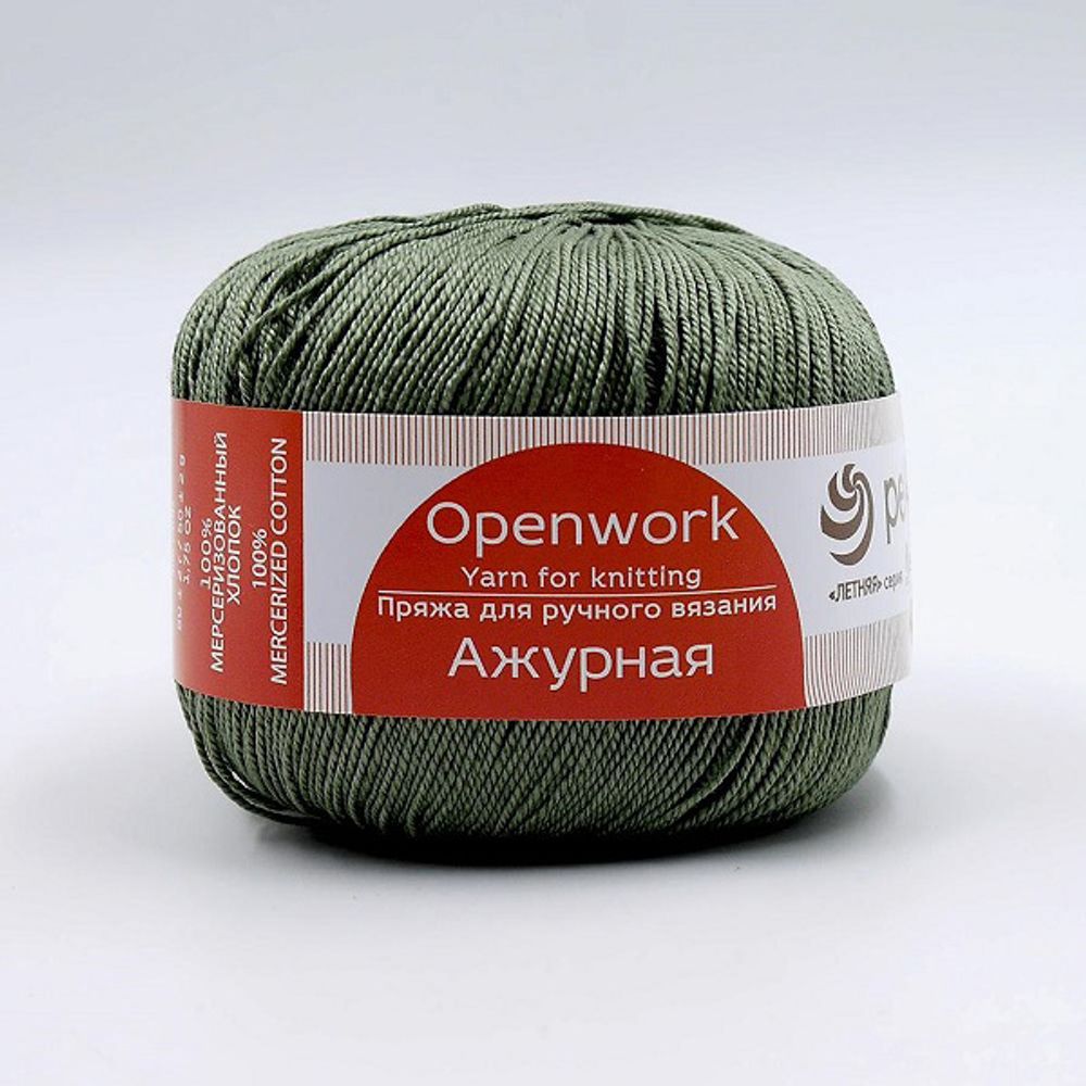 Пряжа Пехорка Ажурная / уп.10 мот. по 50 г, 280 м, цв.038 полынь
