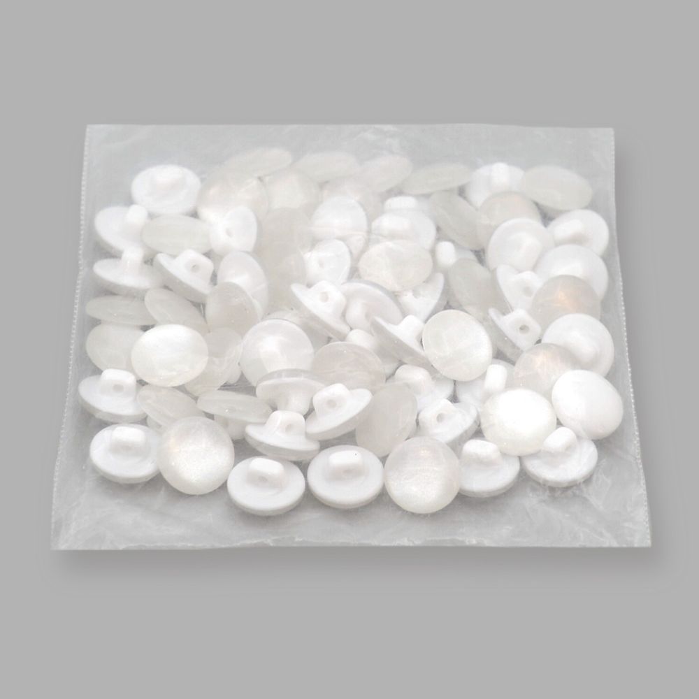 Пуговицы на ножке 18L (11мм), пластик (Wht-01 белый), 72 шт, CR P-45