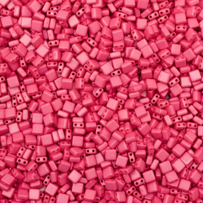 Бусины пластик 6х6х3 мм, 50 г, с двойным отверстием, плоский квадрат, 13 розовый, Astra&Craft 7429