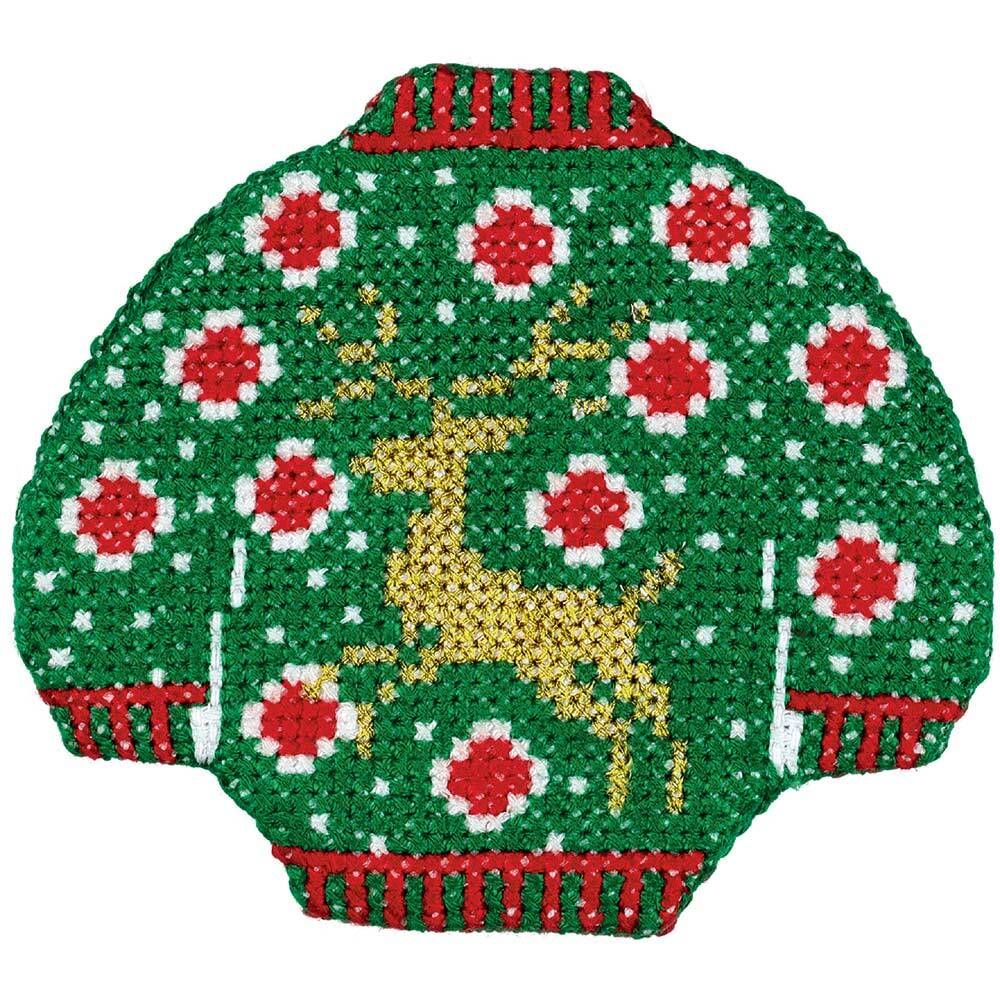 Набор для вышивания нитками Klart, Свитер с оленем, 9х8 см